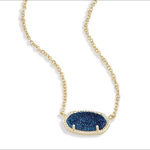 Elise Pendant Necklace In Blue Drusy